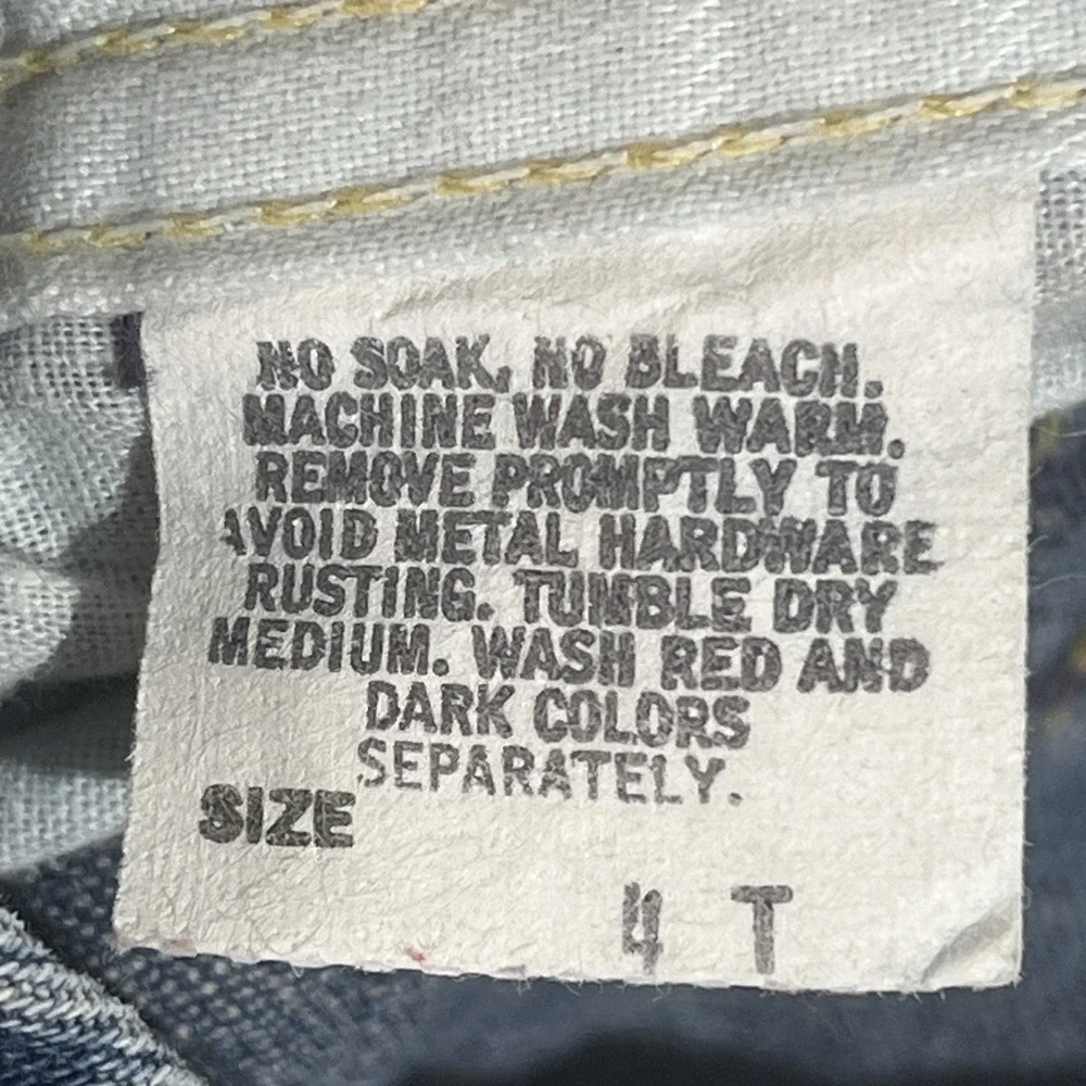 VTG Oshkosh B'Gosh Toddler Blue Denim Overalls Made In USA